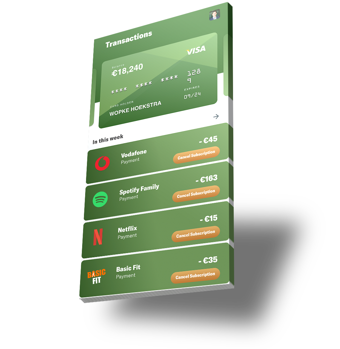 In-app cancellation API van GreenOnline
